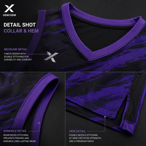 Conjunto de Uniforme de Baloncesto Sublimado X Sports City, Camiseta sin Mangas con Cintura Elástica que Absorbe la Humedad, Pantalones Cortos, Unisex para Adultos, Todas las Temporadas, OEM/ODM - Product Image 3
