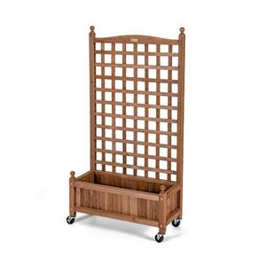 Jardinière mobile en bois de 50 pouces avec treillis, potager surélevé pour plantes grimpantes, pots et jardinières - Product Image 1