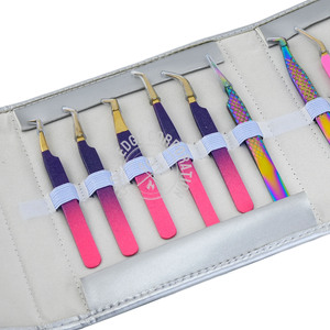 Pince à épiler russe pour l'isolement des cils en fibre de logo personnalisé, ensembles de 5 pièces de paillettes antidérapantes 45 à 90 degrés pour cils incarnés - Product Image 6