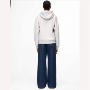 Sudaderas con Capucha Gris Jaspeado para Mujer, Diseño Personalizado, Hombros Descubiertos, Sudaderas Lisas, Sudaderas con Capucha Desgastadas Personalizadas para Mujer - Product Image 2