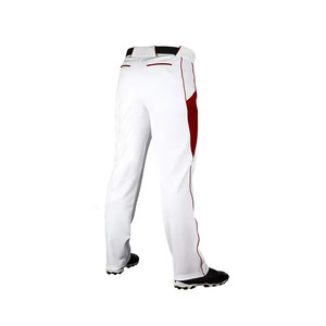 Uniforme de baseball pour homme, pantalon de baseball blanc avec panneau latéral rouge, polyester respirant, coupe régulière, toutes saisons - Product Image 6