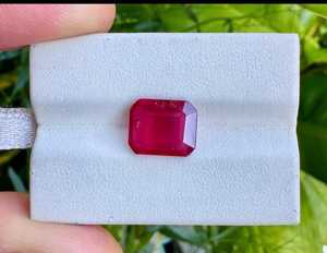 Piedras sueltas de rubí natural con corte esmeralda, rojas, para la fabricación de joyas, anillos, colgantes, pendientes, joyería fina de alta calidad. - Product Image 1