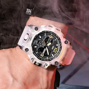 Montre de sport antichoc à double affichage pour <span class=keywords><strong>homme</strong></span> Mark Fairwhale, cadran 45 mm, mouvement à aiguilles lumineuses, style urbain, montre-bracelet FW-4230 - Product Image 4