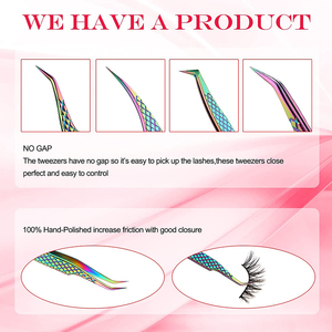 Pinzas de Precisión AESCO INSTRUMENTS AESCO-ET-107 de Titanio con Recubrimiento PVD Multicolor Arcoíris Antiestático para Extensión de Pestañas, Juego de 6 - Product Image 2