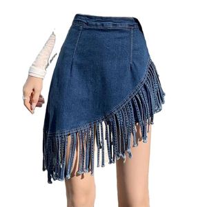 Jupe en jean Y2K pour femme, taille haute, avec poches, boutonnée, style décontracté, mode estivale, vente en gros, directement de l'usine - Product Image 3