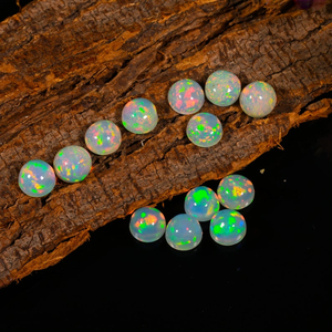 Natural Ethiopian Opal Smooth Round Cabochons 5x5mm Loose Opal Gemstones For Jewelry Making Ethiopian Opal Stones Wholesale Bulk - Product Image 6
