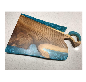 Planche à découper luxueuse en résine époxy et bois pour couper fruits, légumes et viande, blocs de découpe personnalisés pour ustensiles de cuisine - Product Image 3
