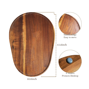 Tapis de glisse en bois d'acacia naturel pour mélangeur, plateau coulissant de cuisine, comptoir – Fabriqué au Vietnam (vente en gros) - Product Image 3