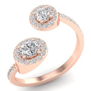 REYES Wholesale Price 14K Solid Gold Round Cut 0.81Ct Moissanite <b>Adjustable</b> <b>Ring</b> For Women Luxury Engagement Gift Jewelry - Product Image 1