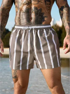 Shorts de Playa a Rayas para Hombre, Pantalones Cortos de Verano a la Moda, Casuales, para Fiestas en la Piscina, Vacaciones, Trajes de Baño Hawaianos para Hombre - Product Image 3