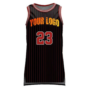 Camiseta de Baloncesto Unisex con Cuello en V, Personalizada con Impresión por Transferencia de Calor, Sin Mangas, de Poliéster/Algodón, a Cuadros/Rayas, Cintura Elástica, Transpirable - Product Image 4