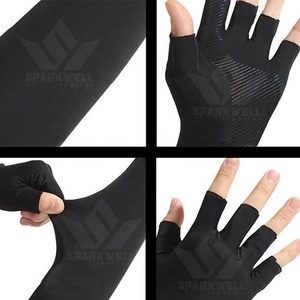 SPARKWELL INDUSTRIES Manches de protection unisexe anti-UV à séchage rapide en nylon/coton avec logo personnalisé imprimé par transfert thermique et ourlet inférieur foncé pour le cyclisme - Product Image 5