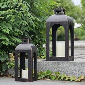 Decorative Customised Outdoor Indoor Glass <b>Candle</b> Lanterns Tall Farmhouse Floor & Hanging Set Of Metal & Glass <b>Candle</b> Lanterns - Product Image 2