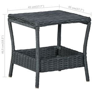 Mesa de Jardín de Ratán PE Gris Oscuro con Acero con Recubrimiento en Polvo y Tablero de PP, Muebles de Patio Elegantes - Product Image 5