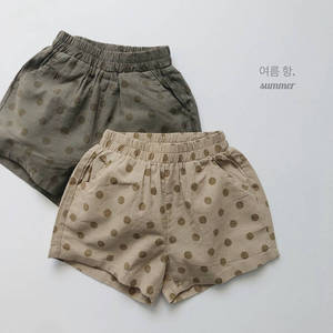 Ropa de Verano Estilo Japonés y Coreano, Pantalones Cortos con Puntos para Niños, Pantalones Cortos Transpirables de Algodón Tejido para Niños y Niñas - Product Image 5