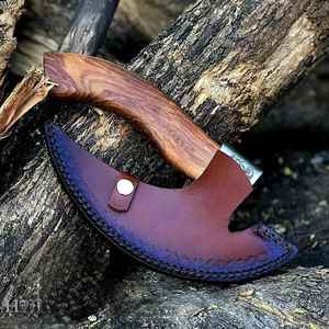 Couteau à pizza hache Viking haut de gamme, forgé à la main, qualité industrielle, manche en bois, style hache, vente chaude en gros - Product Image 6