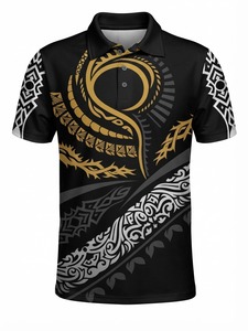 Polo de Hombre con Diseño Tribal, Colores Sólidos, Transpirable y de Secado Rápido, Ropa Casual, Logotipo Personalizado, Tejido de Punto - Product Image 6