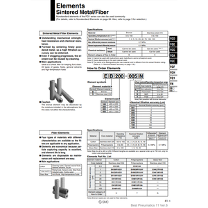 Équipement industriel de filtration pneumatique SMC EB100-020T éléments filtrants en métal fritté - Product Image 2