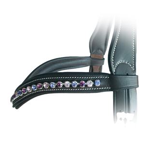 Banda Frontal para Caballos de Carreras Personalizada, Negra y Marrón, con Cristales, Acolchado Suave, Cuero de Baja Densidad, Absorbente de Sudor, Hecha a Mano, Incluye - Product Image 5