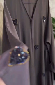 Abaya bleu clair pour femmes, robe musulmane à manches longues, brodée de perles, pour usage quotidien, service OEM - Product Image 2