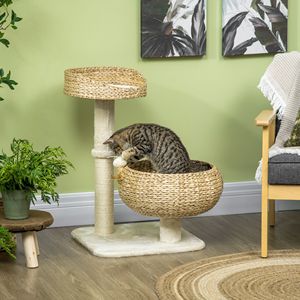 Albero per Gatti Moderno da 28 Pollici con Letto Rialzato e Tiragraffi in Sisal, Design a Cesto Carino per Gatti da Interno e Gatti di Piccola Taglia - Product Image 2