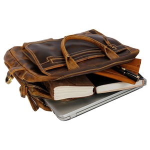 Bolso Mensajero de Cuero Genuino al por Mayor, Elegante Bolso de Hombro para Hombre, para Portátil, Oficina, Trabajo y Viajes - Product Image 3