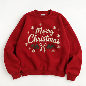 Custom sorority fraternity Embroidered <b>Christmas</b> <b>Sweatshirts</b> Wholesale 320 GSM Fleece Crewneck Schools Colleges & Organizations - Product Image 2