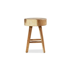 Tabouret minimaliste en bois massif avec finition naturelle, meubles en bois rustiques pour salon, café, hôtel et décoration intérieure - Product Image 2