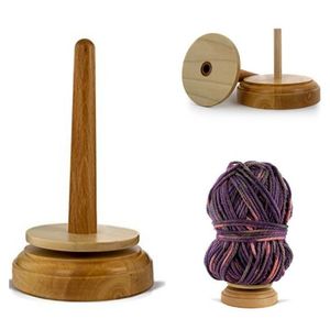 <b>Wooden</b> Yarn Holder Stand Round Shape Eco-Friendly 11.5cm Simple Design for Sewing Convenient Use - Product Image 4