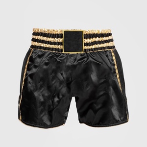 Venta caliente último deportivo sólido liso teñido transpirable secado rápido peso ligero Muay Thai Kickboxing Fight Shorts para hombres - Product Image 1