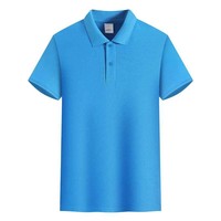 Chemise décontractée OEM grande taille en coton tricoté 100% à col et manches courtes, fendue, pour l'été, tenue de travail, 180g, 32 fils, super douce, unie