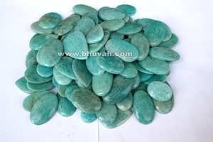 อะมาโซไนต์สีธรรมชาติแบบไม่ผ่านการปรับแต่ง รูปทรงคาโบชอง 10 ชิ้น ชุดอัญมณีสำหรับทำเครื่องประดับ - Product Image 2