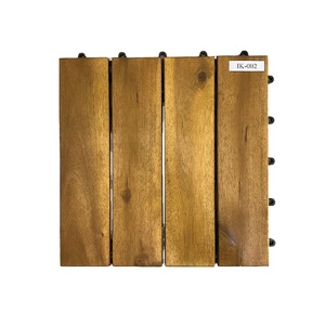 Viet Wood - Baldosas de Madera de Acacia Vietnamita Contemporánea para Terraza, 12 Listones, Resistentes al Agua, Ecológicas, Acabado Mate, Sistema de Click - Product Image 1