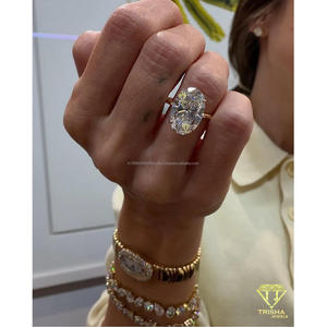 Anillo de Compromiso Solitario con Diamante Cultivado en Laboratorio de Corte Ovalado, Exclusivo y de Lujo, Acabado en Oro de 14K, Joyería Clásica para Novia - Product Image 4