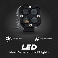 Roadpower (RP-FOG-380) 6000K 4 Faros Antiniebla LED de Alta Intensidad con Lentes, Ajustables, Rotación Multiángulo, Alto Rendimiento, IP65