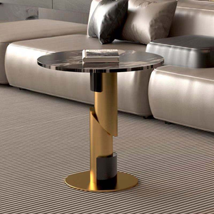 Mesa de Centro de Ónix Dorado, Serie de Mesas de Centro Metálicas, Decoración para el Hogar - Product Image 2