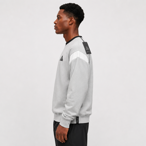 Custom Embroidery Logo Men's Winter Wear Oversized Zipper Heavyweight Stitched Panels 100% Cotton Fleece Crewneck <b>Sweatshirt</b> - Product Image 2