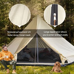 Grande tente tipi imperméable pour 16,5 personnes, idéale pour les familles, les camps de chasse et les quatre saisons - Product Image 5