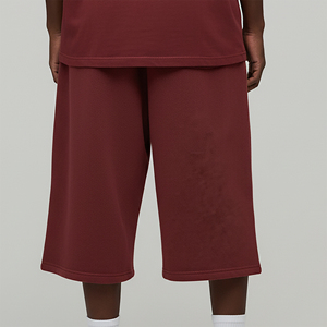 Pantalones Cortos Deportivos para Hombre, Estilo Hip Hop, 100% Algodón Jersey Ecológico, de Alta Calidad, con Logotipo Impreso en 3D, Cintura Media Alta, Color Sólido - Product Image 3