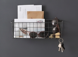 Premium Metal <b>Wire</b> <b>Storage</b> <b>Basket</b> Rectangle Shape Wall Mounted Simple Multi Purpose Neatening Container - Product Image 3
