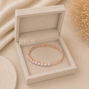 Pulsera de Oro con Diamantes Cultivados en Laboratorio de Formas Variadas, Diseño Contemporáneo, Corte Mixto Vibrante - Product Image 4