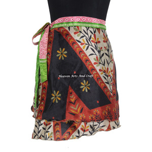 2026 High Quality Women Magic Wrap Full Mini Skirt Gypsy Hippie Boho Indian Retro Paisley Silk Casual Wrap Short Skirt - Product Image 6