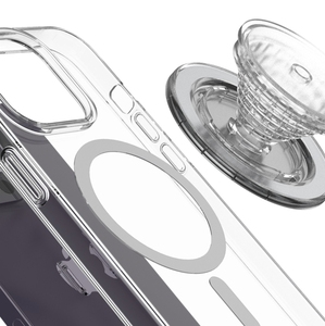Support magnétique transparent en TPU pour téléphone, avec poignée push-pull, sangle de maintien pour doigt, support de téléphone, accessoire pour fans, sangle de maintien pour doigt en TPU - Product Image 1