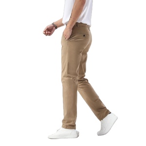 Pantalones Chinos de Algodón Transpirables de Diseño Limpio y Casual para Hombre con Cintura Elástica, Ajuste Elegante, Peso Medio, Perfectos para Usar Todo el Día - Product Image 2