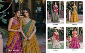 Lehenga Choli con Estampado Floral Rosa y Dupatta Transparente, Motivos de Rosas Rosadas, Elegante Traje Festivo para Bodas, Conjunto Premium para Mujer - Product Image 2