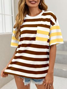 Camiseta de Mujer Transpirable, Nueva Camiseta de Mujer 100% Algodón, Cuello Redondo Informal, Manga Corta, Camiseta Estampada, Nuevo Estilo - Product Image 3
