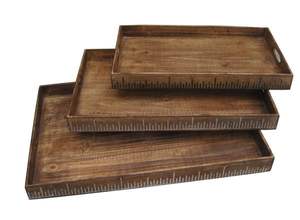 Bandeja Rectangular de Madera Oscura con Acabado Brillante para Hoteles de Lujo, Regalos de Boda o Exhibición, Bandeja de Madera para Servir Alimentos - Product Image 3