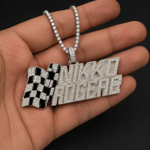 Collar de Plata 925 con Nombre Personalizado, Brillante en la Oscuridad, con Dijes de Esmalte, Bandera y Diamantes Moissanite, Colgantes de Estilo Hip Hop, Regalos para Amantes de los Deportes - Product Image 4