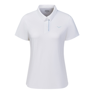 Kempa Gear White Women's <b>Golf</b> for Shirt Breathable Solid Quick Drying Polyester Short Sleeve Collared Top - Product Image 1