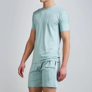 Oferta Caliente: Conjunto de Camiseta y Pantalones Cortos de Verano para Hombre, Estilo Casual, Oversize, Cuello Redondo, Color Liso, Venta al por Mayor - Product Image 2